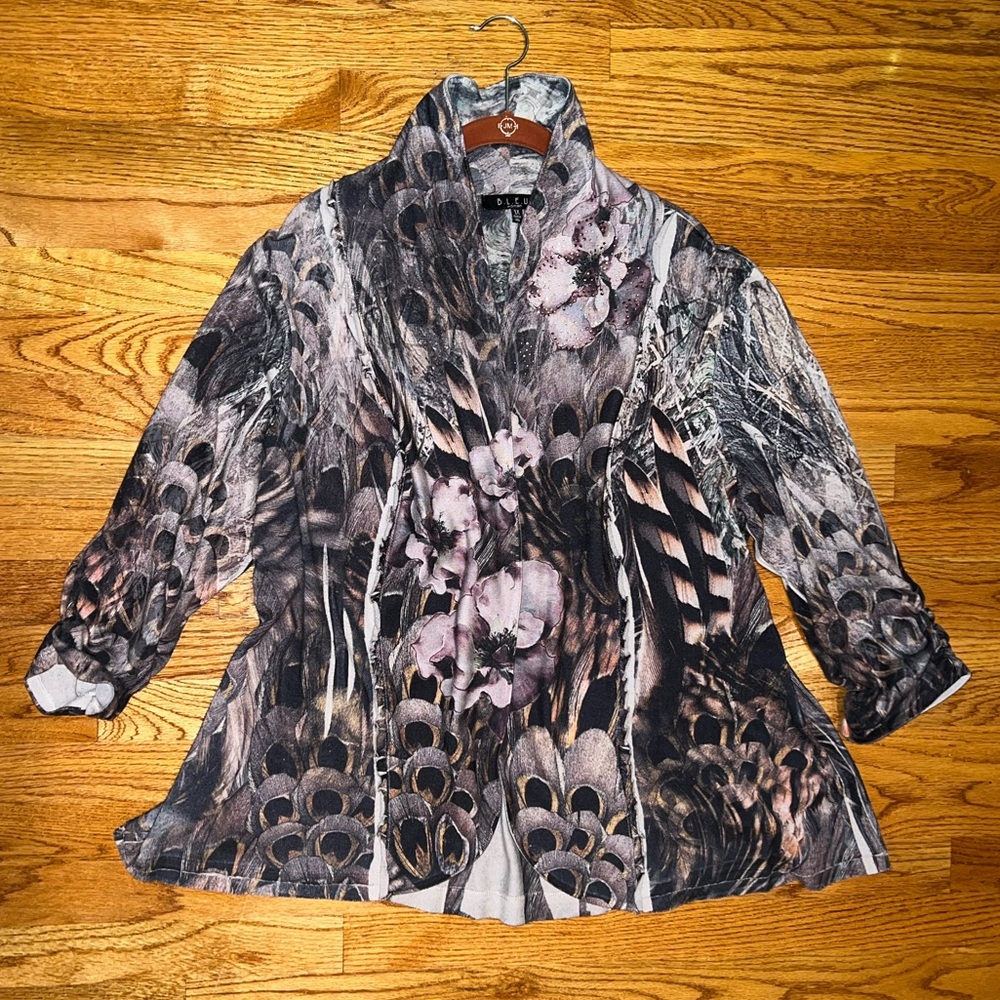 B.L.E.U. Woman Open Front Swing Sweater/Jacket Sz 1X